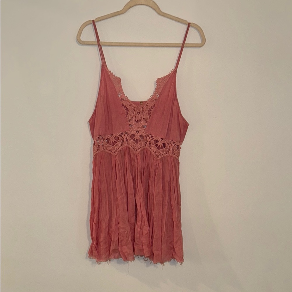 Free People Pink Cut Out Camisole/tunic